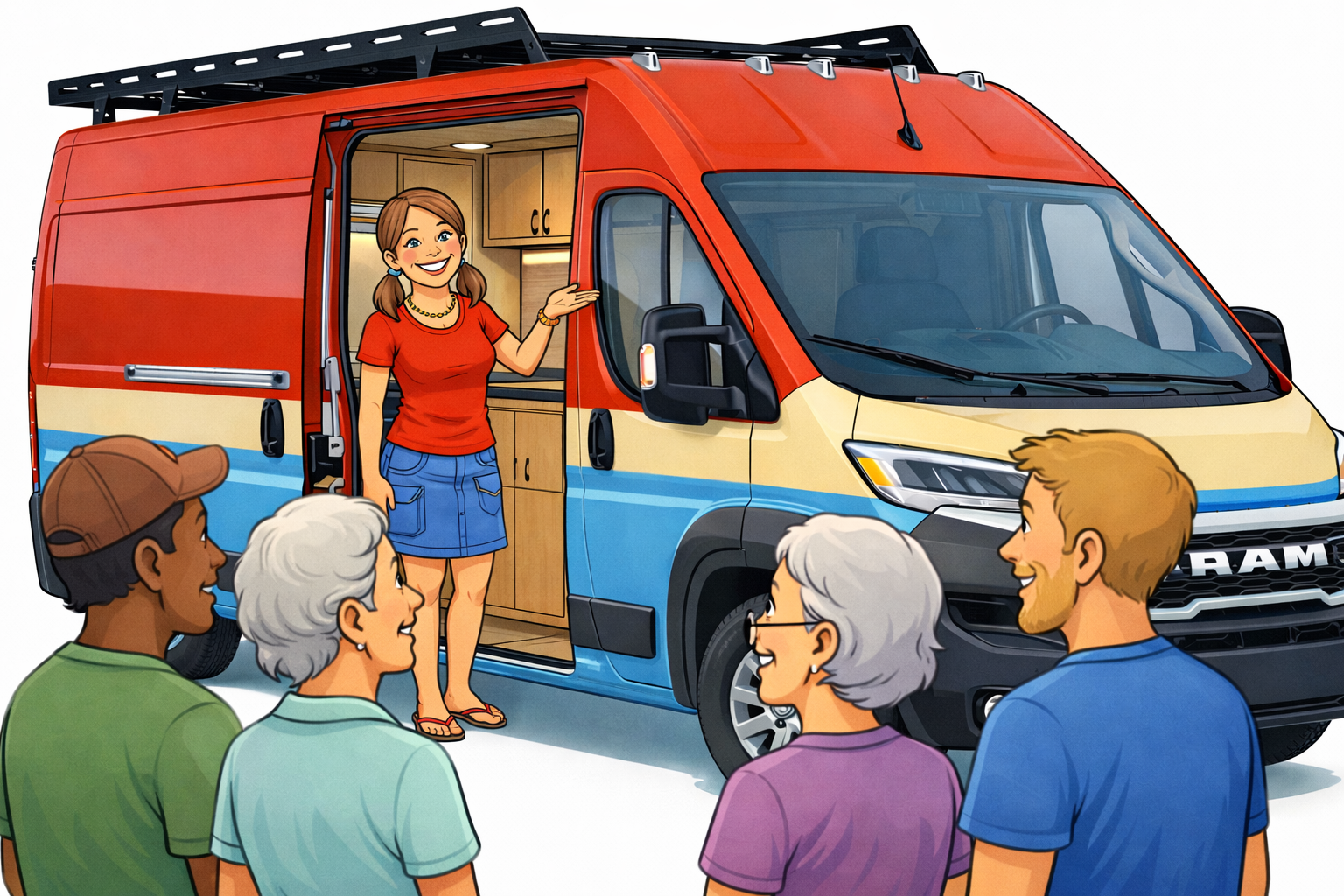 AngieShowsOffCamperVan